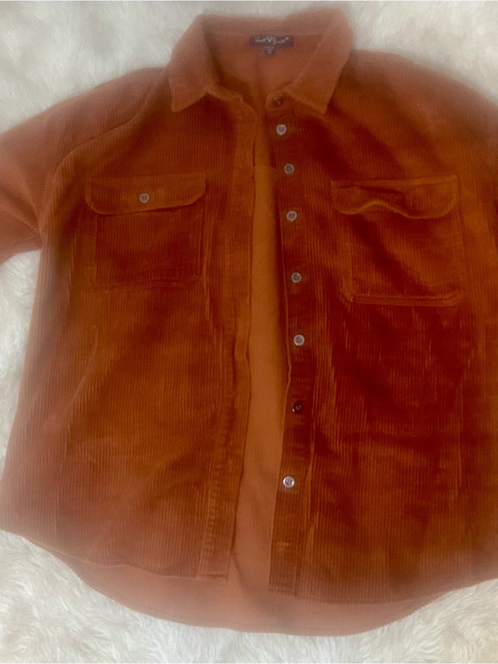 Velvet Heart Corduroy Shirt Jacket - Rust Orange